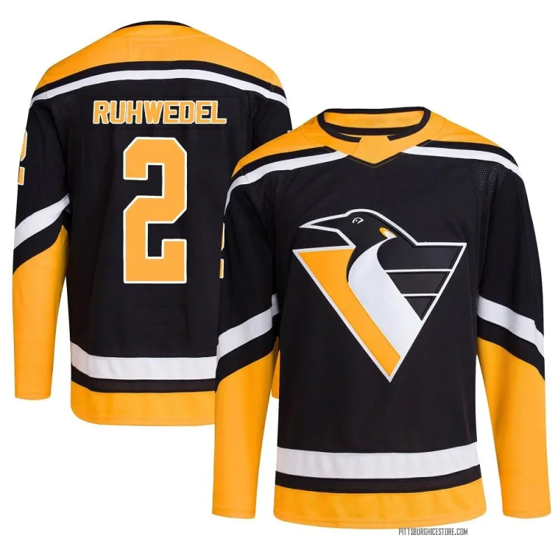 Pittsburgh Penguins 2022 Reverse Retro 2.0 Chad Ruhwedel 2 Black Primegreen  Jersey Men's - Bluefink