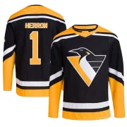 Black Men's Denis Herron Pittsburgh Penguins Authentic Reverse Retro 2.0 Jersey