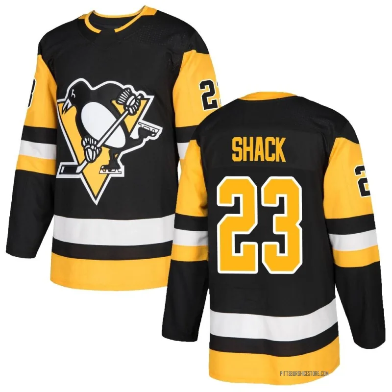 Black Men's Eddie Shack Pittsburgh Penguins Authentic Home Jersey