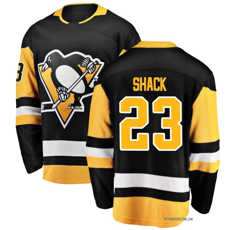 Black Men's Eddie Shack Pittsburgh Penguins Breakaway Home Jersey