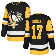 Black Men's Ron Schock Pittsburgh Penguins Authentic Home Jersey