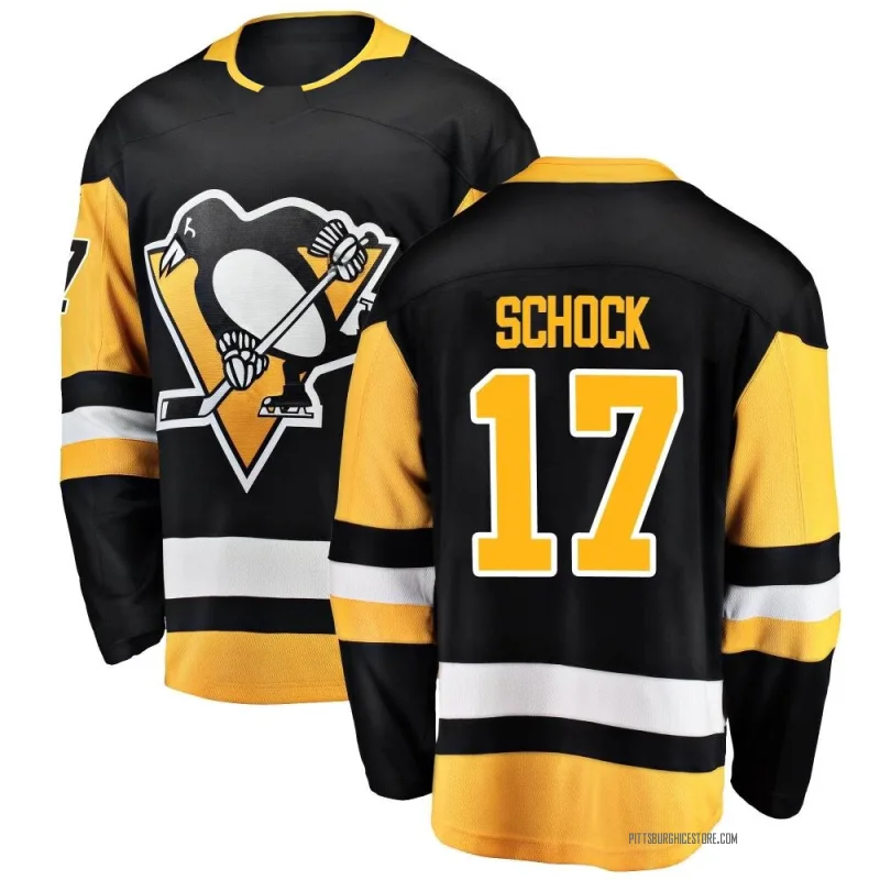 Black Men's Ron Schock Pittsburgh Penguins Breakaway Home Jersey