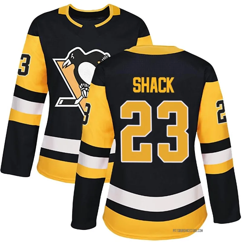 Black Women's Eddie Shack Pittsburgh Penguins Authentic Home Jersey