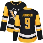 Black Women's Mark Johnson Pittsburgh Penguins Authentic Home Jersey