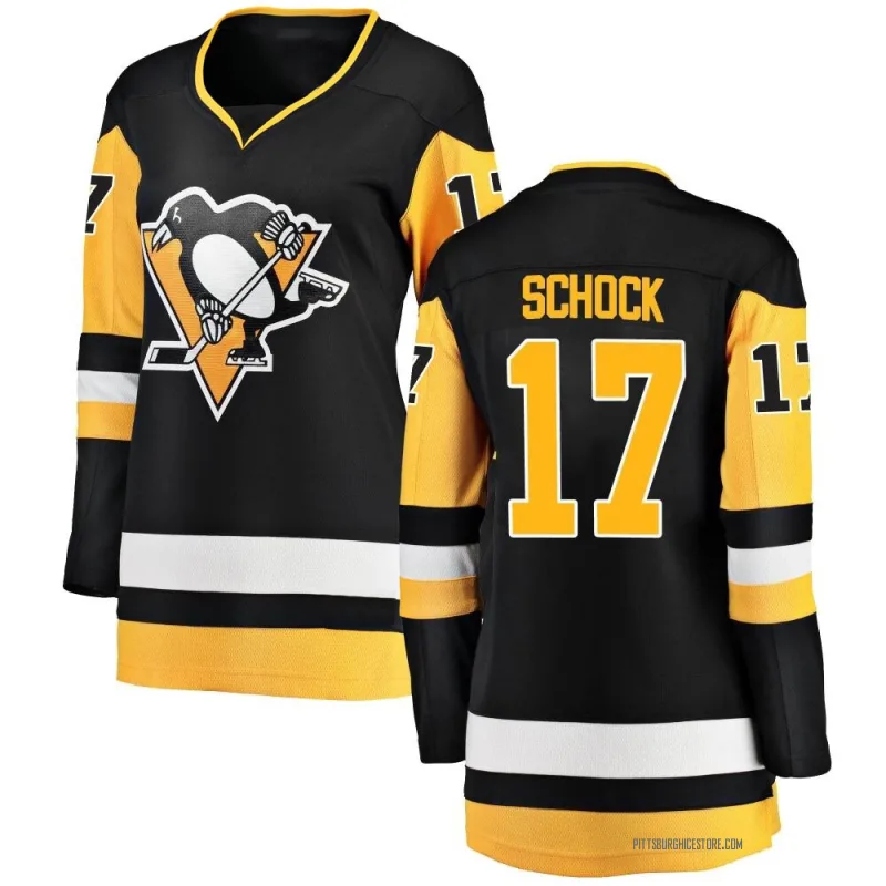 Black Women's Ron Schock Pittsburgh Penguins Breakaway Home Jersey