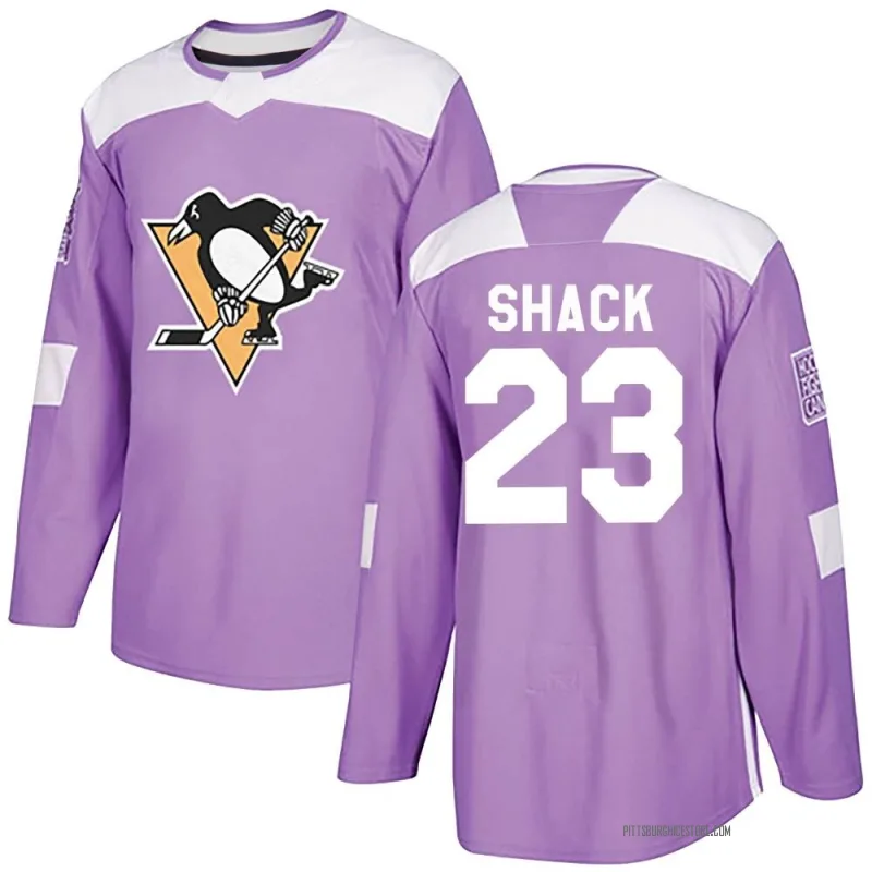 Purple Men's Eddie Shack Pittsburgh Penguins Authentic Fights Cancer Practice Jersey