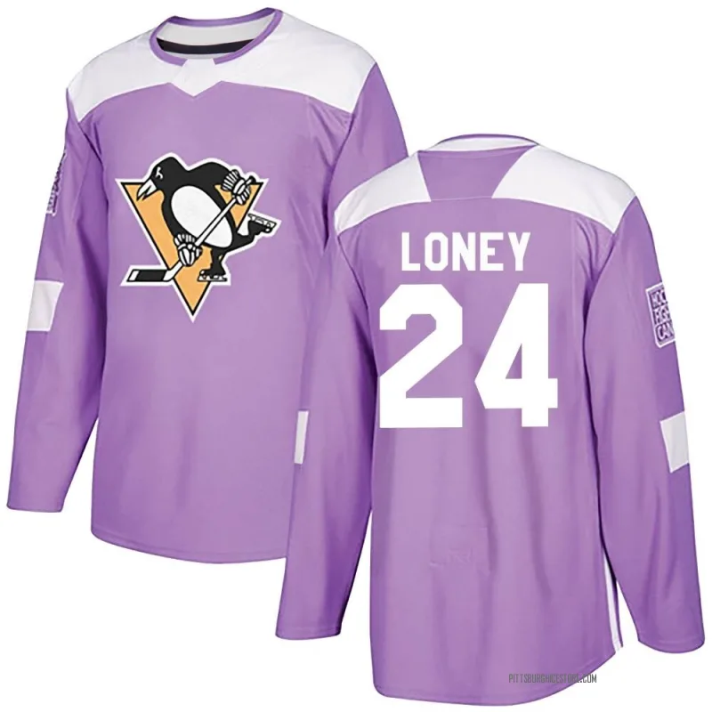 Purple Men's Troy Loney Pittsburgh Penguins Authentic Fights Cancer Practice Jersey