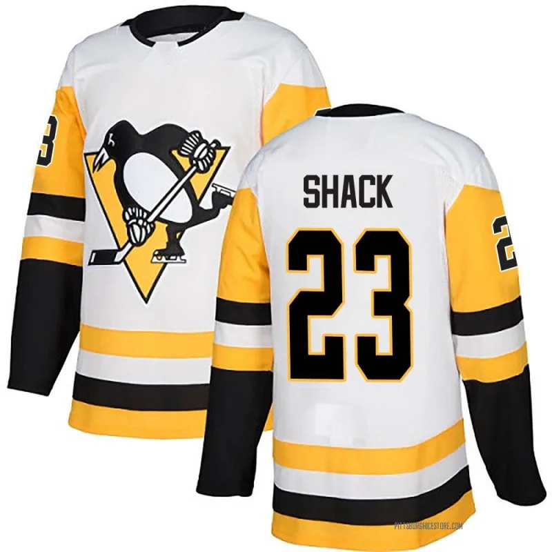 White Men's Eddie Shack Pittsburgh Penguins Authentic Away Jersey