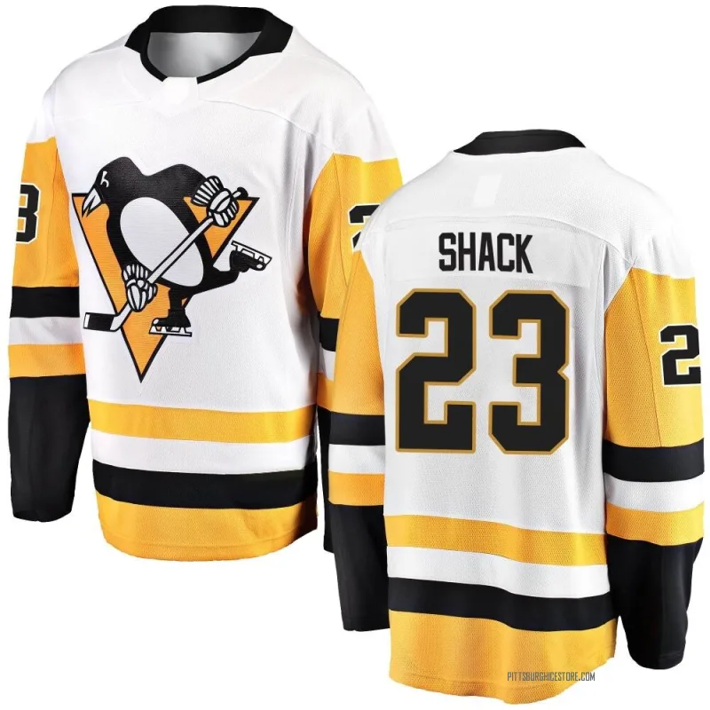 White Men's Eddie Shack Pittsburgh Penguins Breakaway Away Jersey