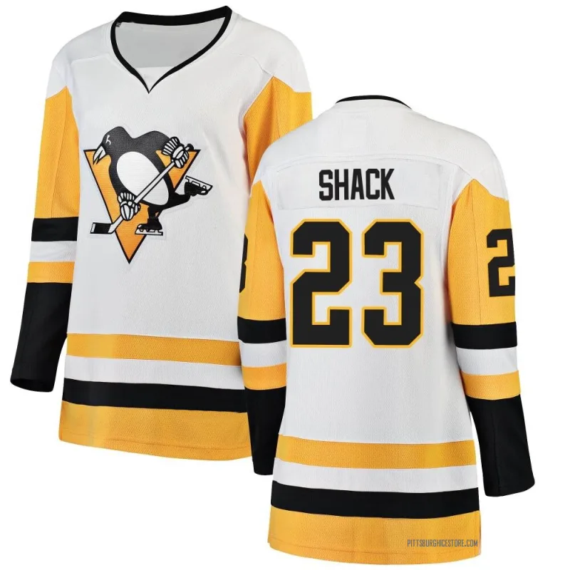 White Women's Eddie Shack Pittsburgh Penguins Breakaway Away Jersey